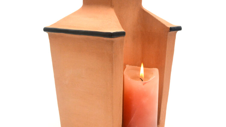 Candle Memorial Cremation Urn Art Ceramic Side View